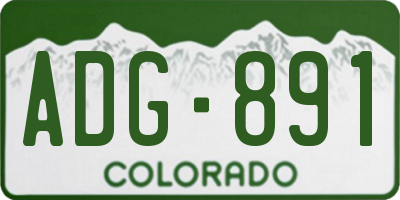 CO license plate ADG891