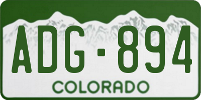CO license plate ADG894