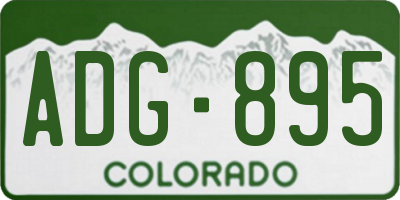 CO license plate ADG895
