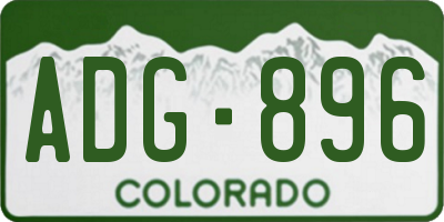 CO license plate ADG896