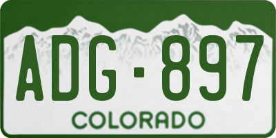 CO license plate ADG897