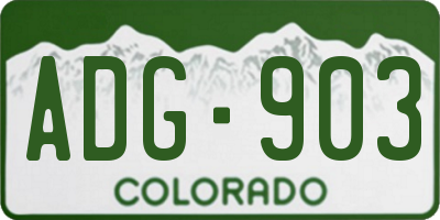 CO license plate ADG903