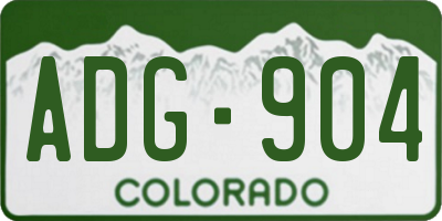 CO license plate ADG904