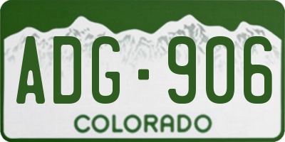CO license plate ADG906