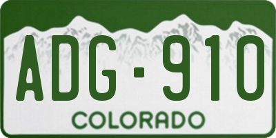 CO license plate ADG910