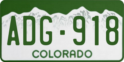 CO license plate ADG918