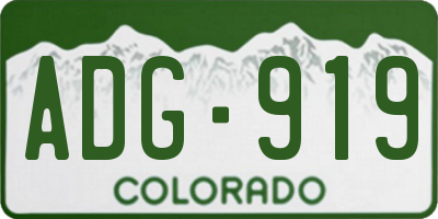 CO license plate ADG919