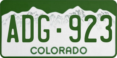 CO license plate ADG923