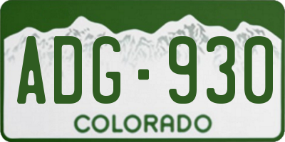 CO license plate ADG930