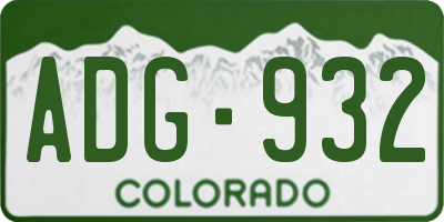 CO license plate ADG932
