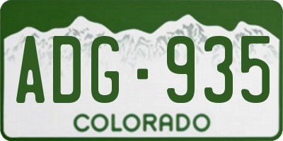 CO license plate ADG935