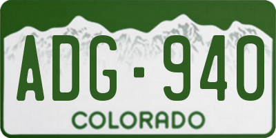 CO license plate ADG940