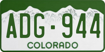 CO license plate ADG944