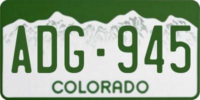 CO license plate ADG945