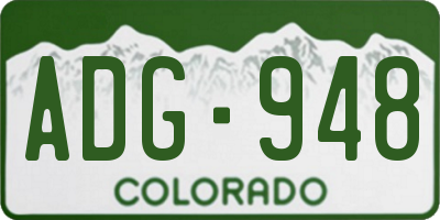 CO license plate ADG948