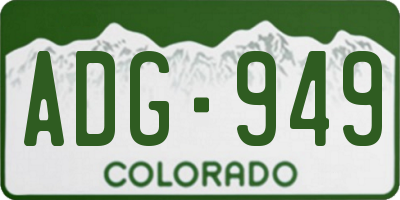 CO license plate ADG949