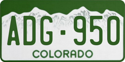 CO license plate ADG950