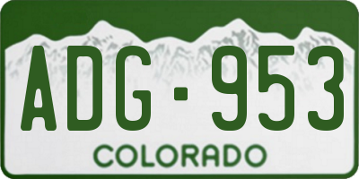 CO license plate ADG953