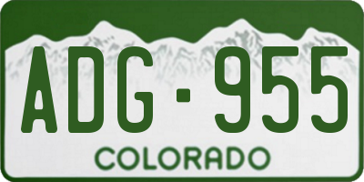 CO license plate ADG955