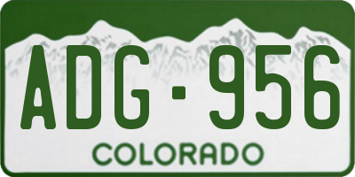 CO license plate ADG956