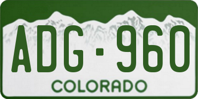 CO license plate ADG960