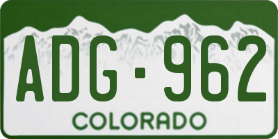CO license plate ADG962