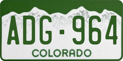 CO license plate ADG964