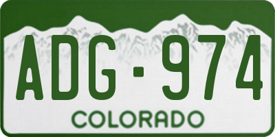 CO license plate ADG974