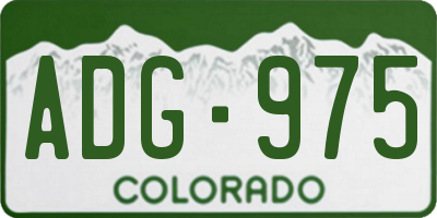 CO license plate ADG975
