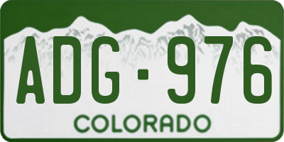 CO license plate ADG976