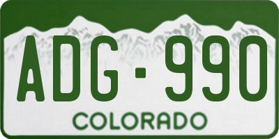 CO license plate ADG990