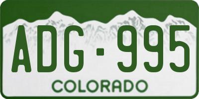 CO license plate ADG995