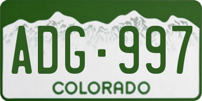 CO license plate ADG997