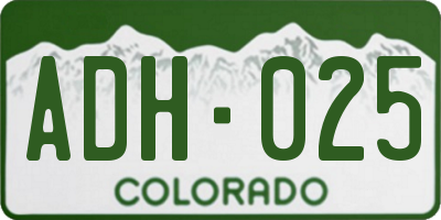 CO license plate ADH025