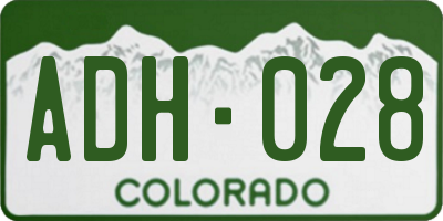 CO license plate ADH028