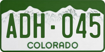 CO license plate ADH045