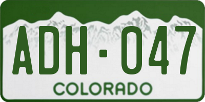 CO license plate ADH047