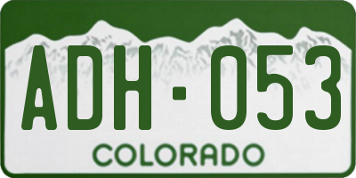 CO license plate ADH053