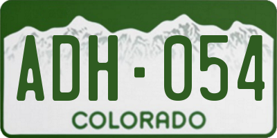 CO license plate ADH054