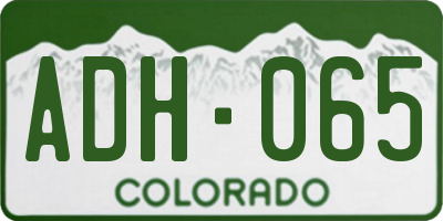 CO license plate ADH065