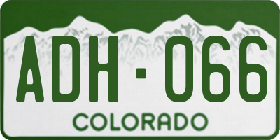 CO license plate ADH066