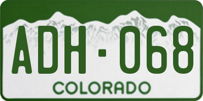 CO license plate ADH068