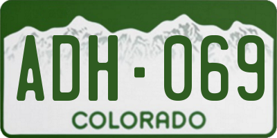CO license plate ADH069