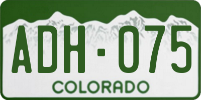 CO license plate ADH075