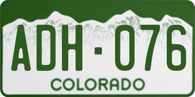 CO license plate ADH076