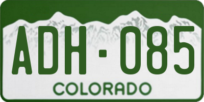 CO license plate ADH085