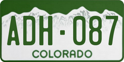 CO license plate ADH087