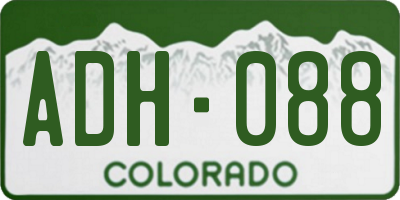 CO license plate ADH088