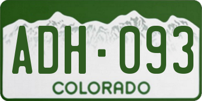 CO license plate ADH093