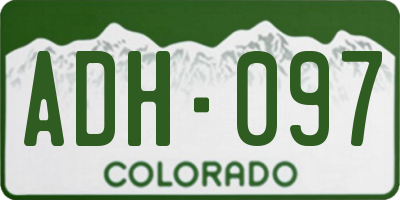 CO license plate ADH097